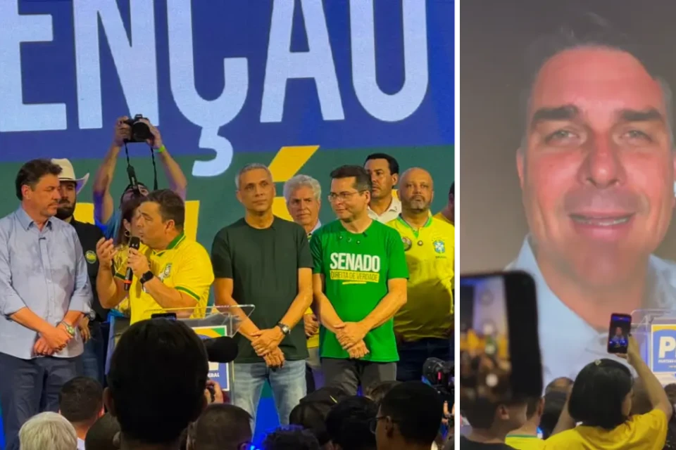 Mensagem de Flávio Bolsonaro na convenção do PL de Goiás