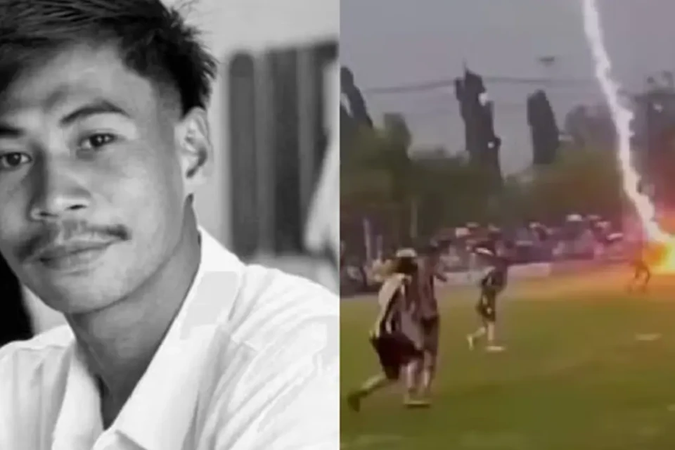 Raio atinge campo de futebol e mata jogador na Tailândia; vídeo Outras 12 pessoas ficaram feridas; vítima fatal tinha 24 anos