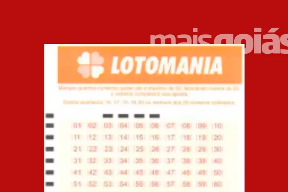 Cartela da Lotomania com fundo do Mais Goiás