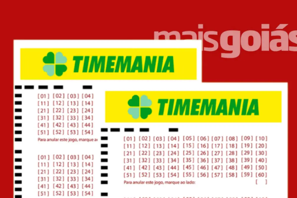 Cartela da Timemania com fundo do Mais Goiás