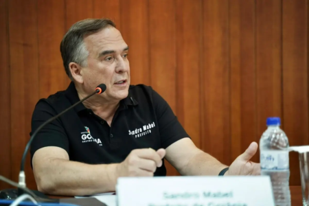 o prefeito Sandro Mabel afirmou que a destruição da estrutura será a “última alternativa” e anunciou uma nova avaliação técnica para verificar se o viaduto pode ser recuperado com reforços estruturais (Foto: Prefeitura de Goiânia)