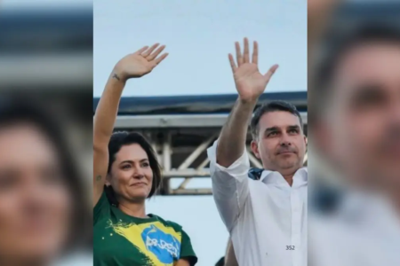 'Unidos por algo muito maior', diz Michelle Bolsonaro em primeira agenda com Flávio após reconciliação
