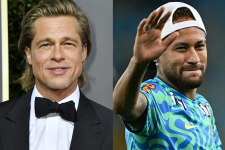 Brad Pitt diz que quer dar aulas de atuação para Neymar simular melhor as faltas Ator disse que os jogadores de futebol não sabem interpretar