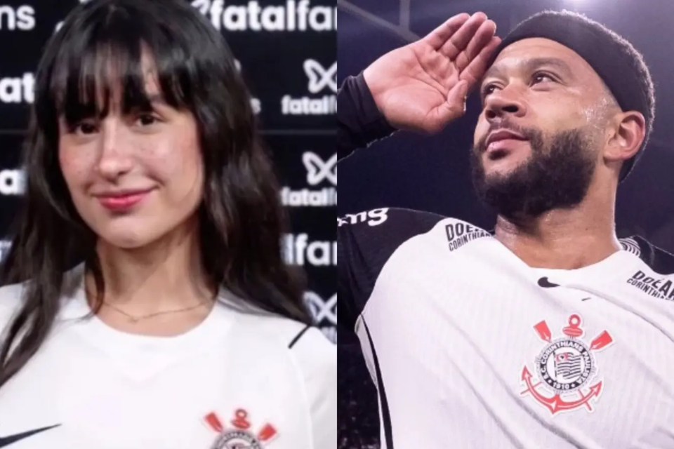 Martina Oliveira (conhecida como "Beiçola do Privacy"), diretora de comunicação, e o craque Memphis Depay