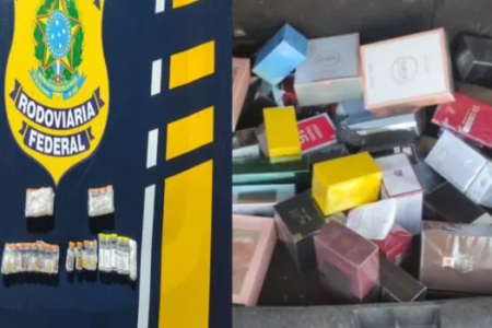 Cigarros eletrônicos, perfumes e medicamentos apreendidos pela PRF em Goiás
