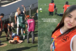 Bolada na cabeça assusta influenciadora durante jogo entre Gama e São José pela Série D