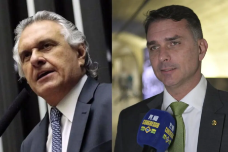 Flávio Bolsonaro e Ronaldo Caiado