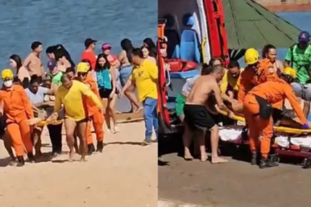 Adolescente é socorrido após se afogar no Lago Bonsucesso, em Jataí