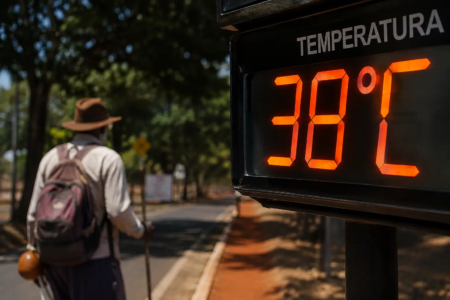 Termômetro marca 38°C durante período de calor e tempo seco (Foto: Pexels)