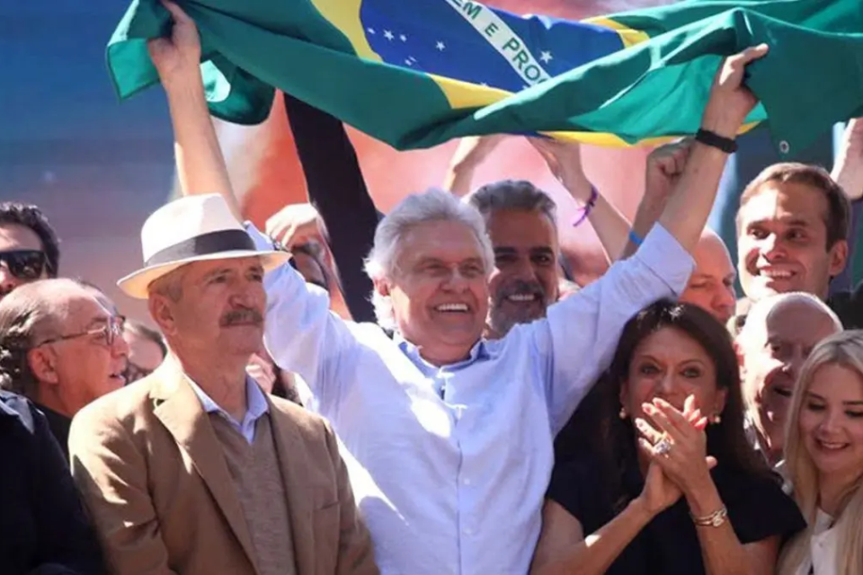 Ronaldo Caiado em evento de campanha