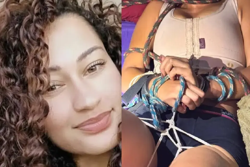 Emiliane Tamara foi encontrada acorrentada e amarrada pelo ex em Águas Lindas de Goiás (Foto: Polícia Militar)
