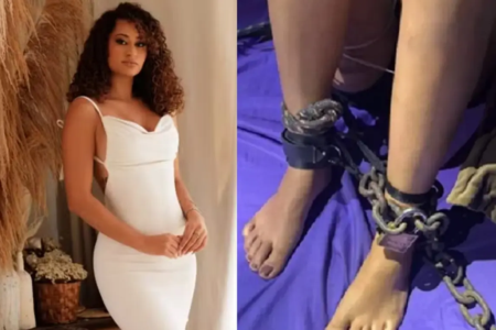 Caso de mulher mantida em cativeiro pelo ex em Goiás, repercute na imprensa internacional Emiliane Tamara acorrentada Ailton Rodrigues