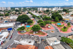 Vista aérea da Praça Vereador Boaventura Moreira Andrade, na 5ª Avenida com a Avenida Vereador Germino Alves, no Setor Leste Vila Nova, em Goiânia (Crédito: Prefeitura de Goiânia)