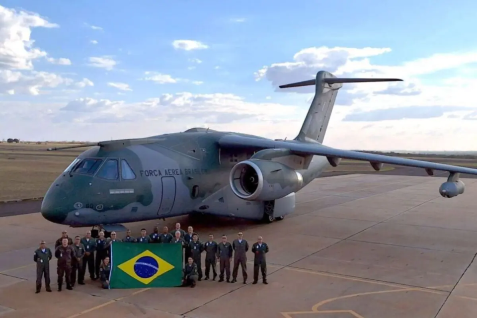 Cargueiro KC 390 da FAB é atração do evento Portões Aberto na Base Aérea de Anápolis (Foto: FAB)
