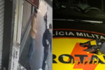 Suspeitos do roubo e arma apreendida - (Foto: reprodução/PM)