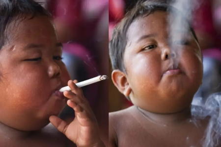 Como está o bebê que fumava 40 cigarros por dia aos 2 anos de idade na Indonésia? Veja foto vídeo Ardi Rizal fumando de fraldas