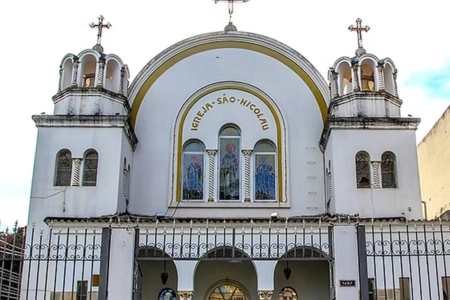 Fachada da Paróquia Ortodoxa Antioquina São Nicolau, na Avenida República do Líbano, no Setor Oeste, em Goiânia (Foto: Reprodução/Arquidiocese Ortodoxa Antioquina de São Paulo e Todo o Brasil)