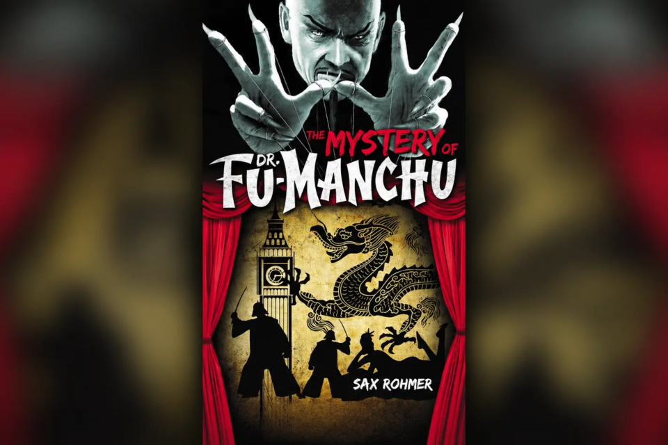 Capa de “The Mystery of Dr. Fu-Manchu”, obra de Sax Rohmer que apresenta o vilão ligado à origem do Dragão do Atlético-GO (Foto: Reprodução/Amazon)