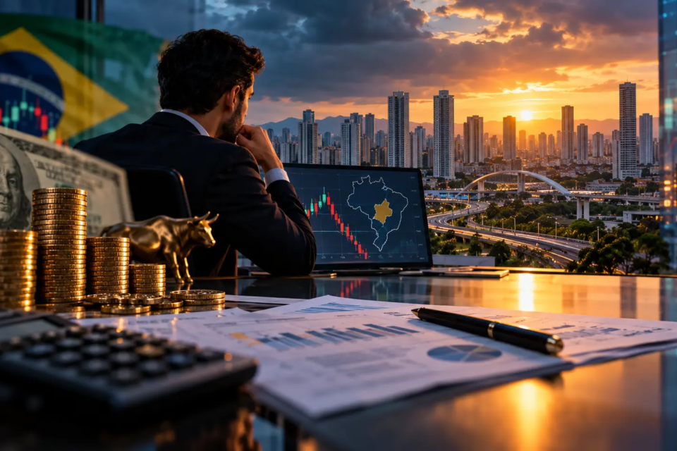 Inflação, juros e oscilações do dólar influenciam o mercado financeiro e as perspectivas da economia brasileira (Arte: Glauber Mattos)