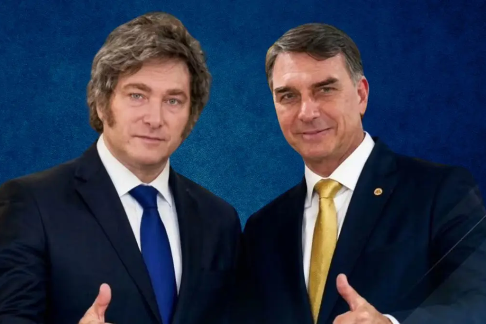 Flávio Bolsonaro e Javier Milei