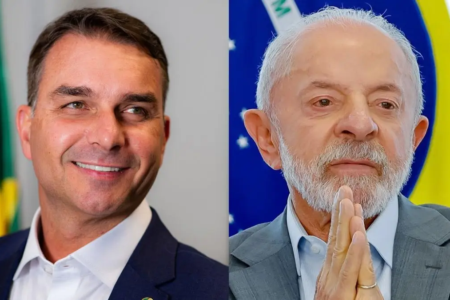 Lula e Flávio Bolsonaro