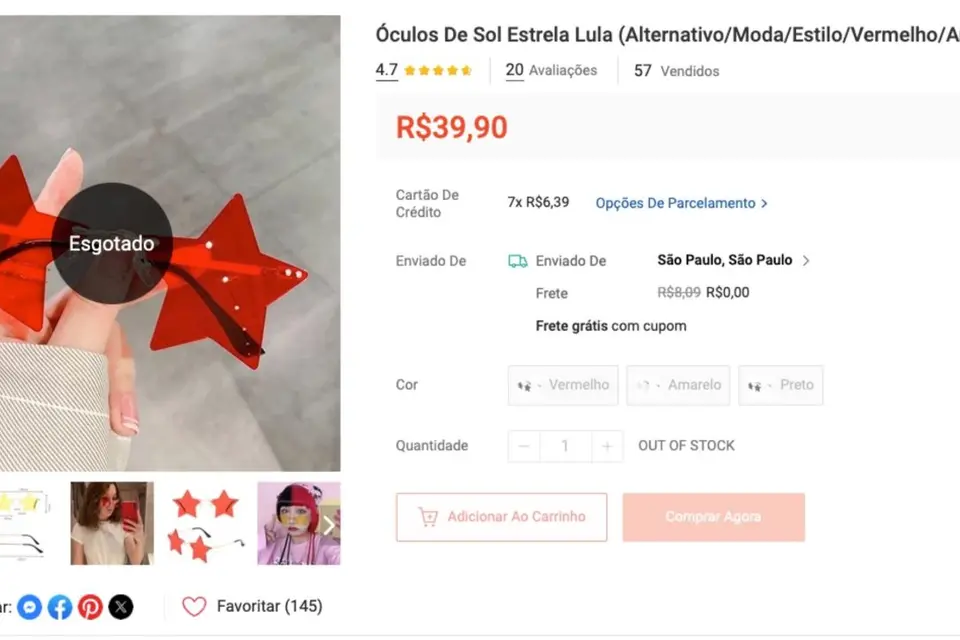 Óculos de estrela