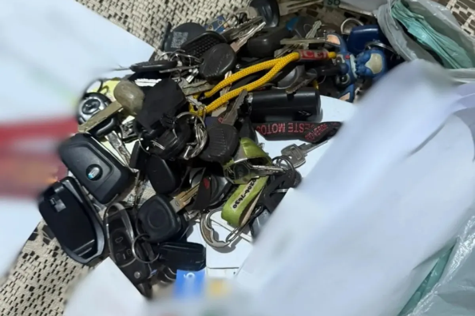 Imagem dos objetos apreendidos