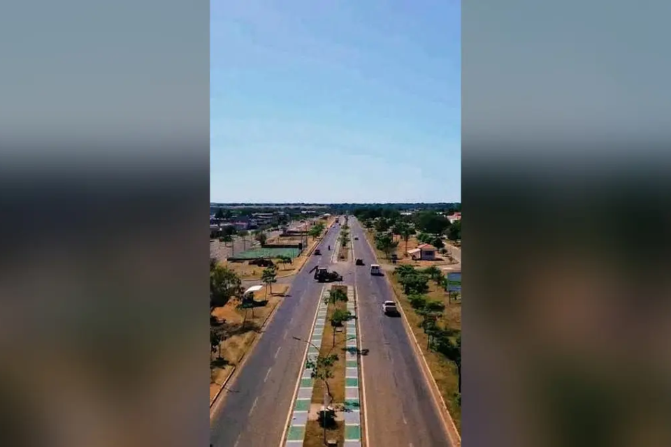 Vista aérea de Crixás, no Norte de Goiás, município que completa 73 anos de emancipação em 2026. (Foto: Reprodução)