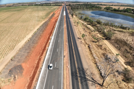 Trecho duplicado da BR-153 em Uruaçu (Foto: Ecovias Araguaia)